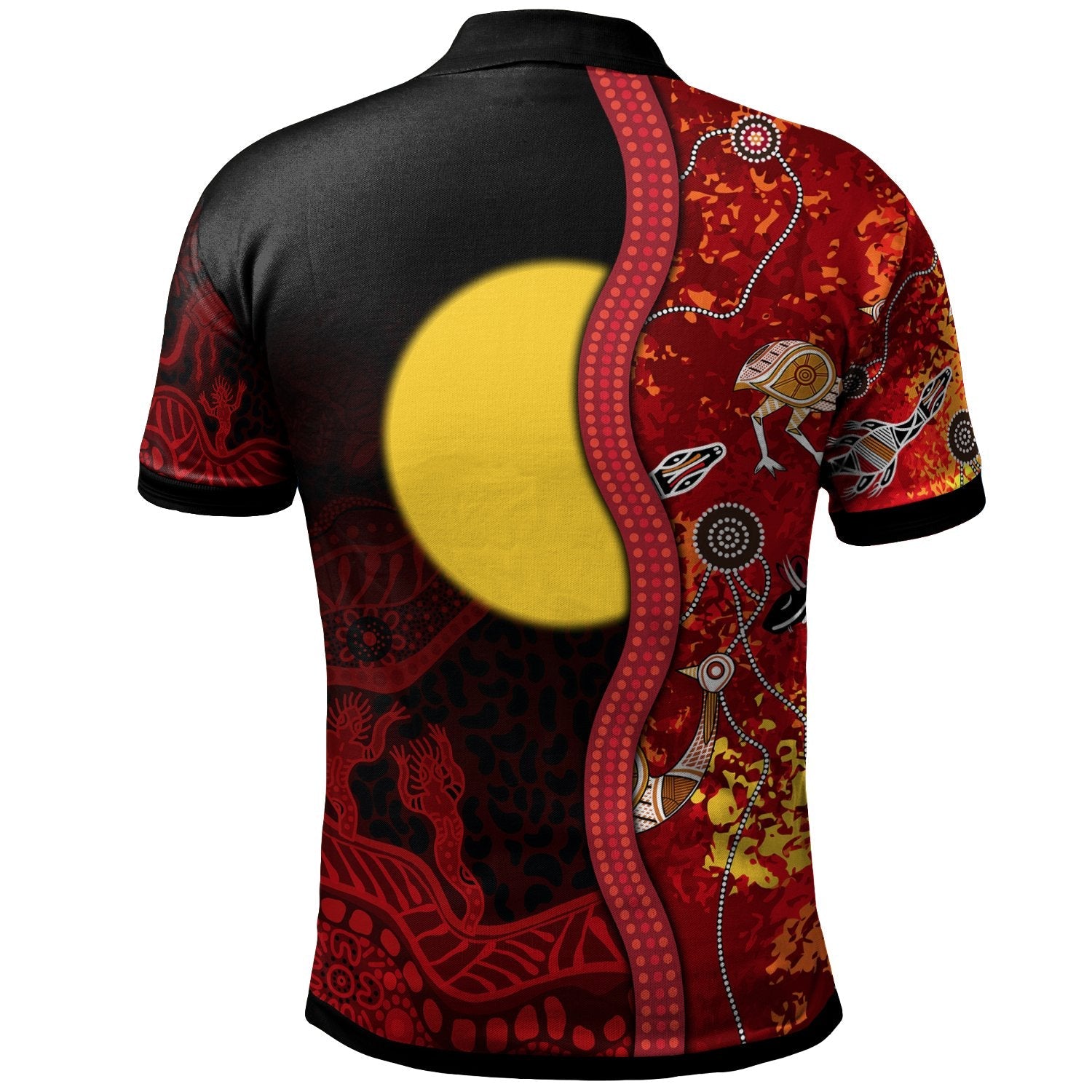 Aboriginal Polo - Red Indigenous Flag Polo Shirt