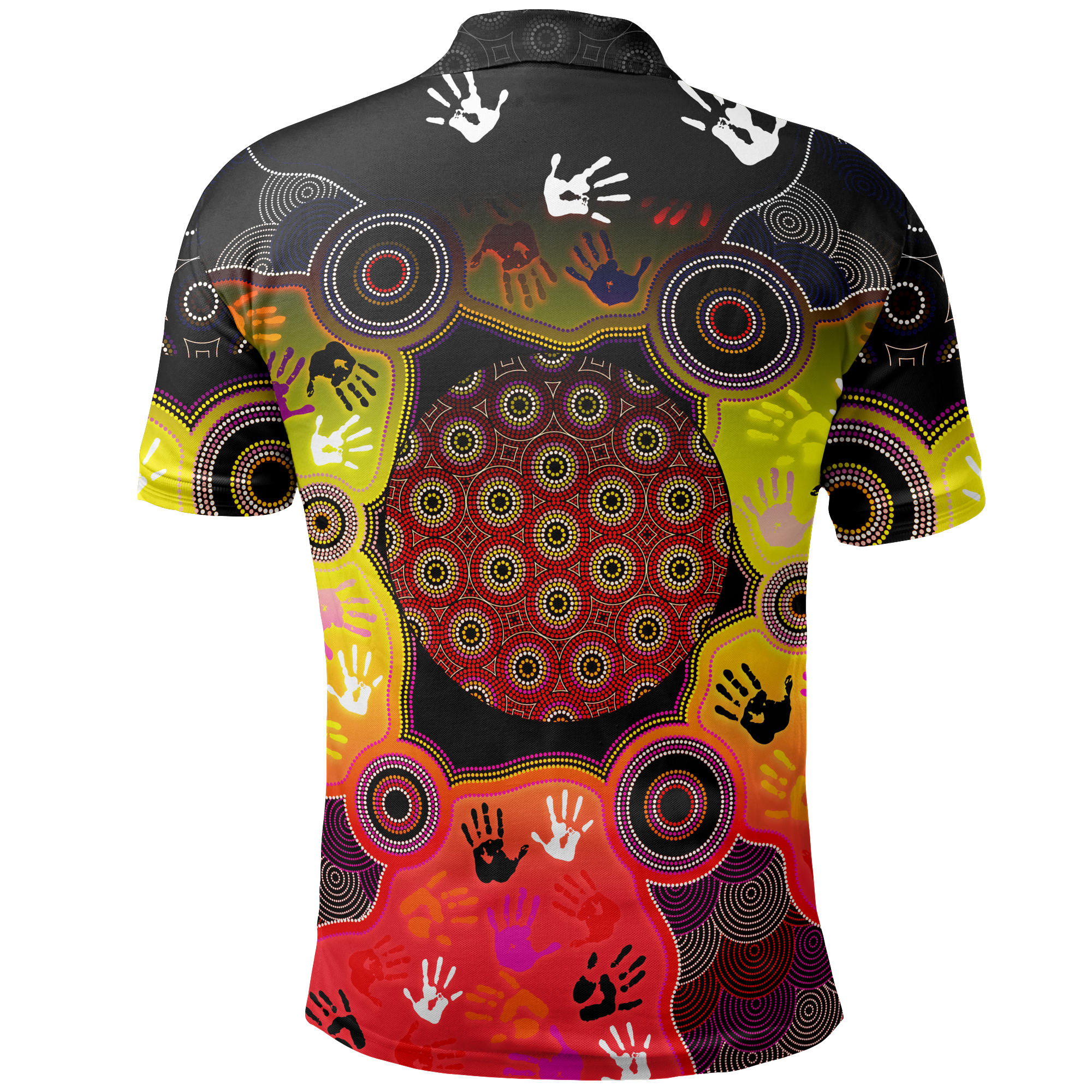 Aboriginal Polo - (Custom Text) Indigenous Circle Dot Painting Hand Art Polo Shirt