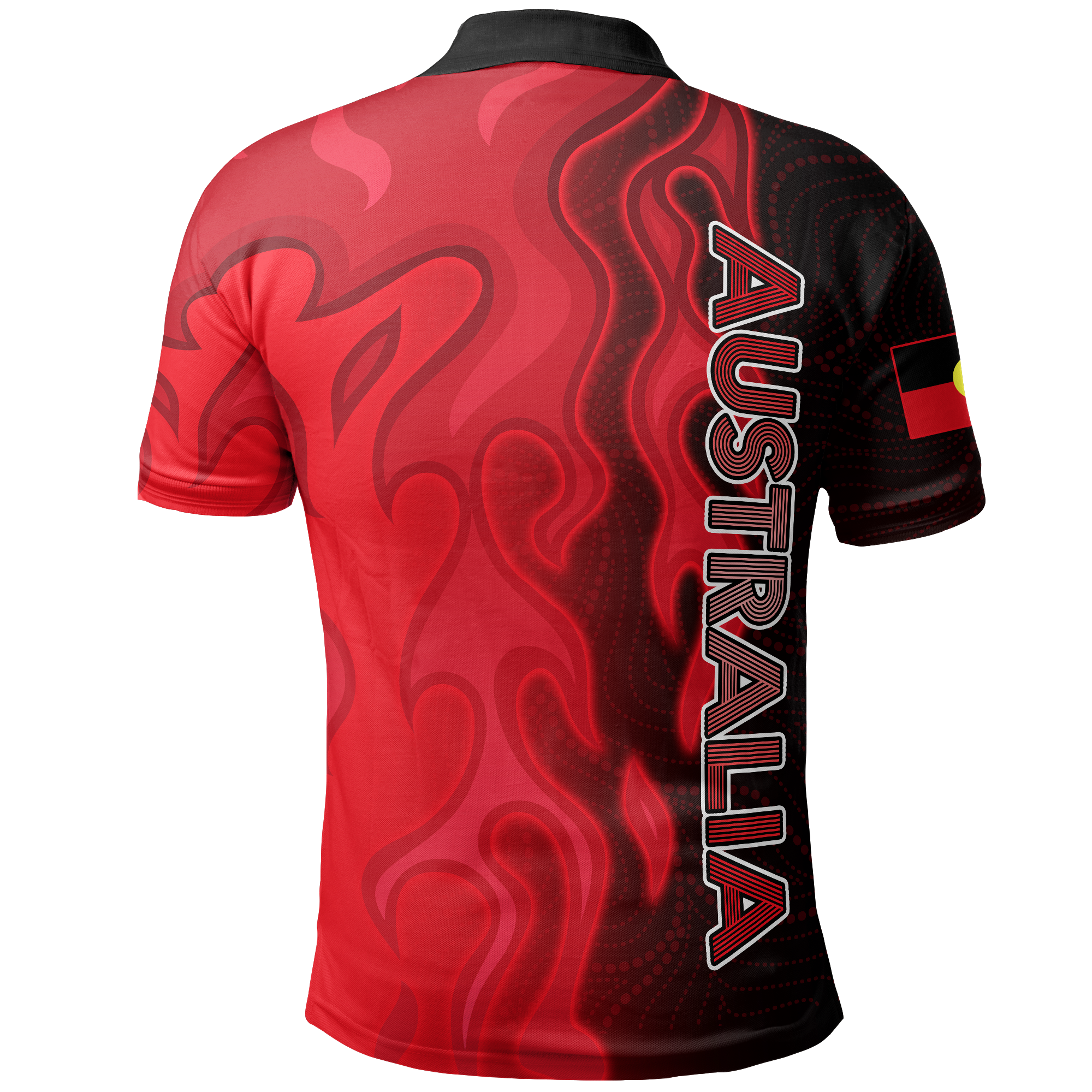 Aboriginal Polo - Aboriginal Patterns Shirt Sun Australia Flame Polo Shirt