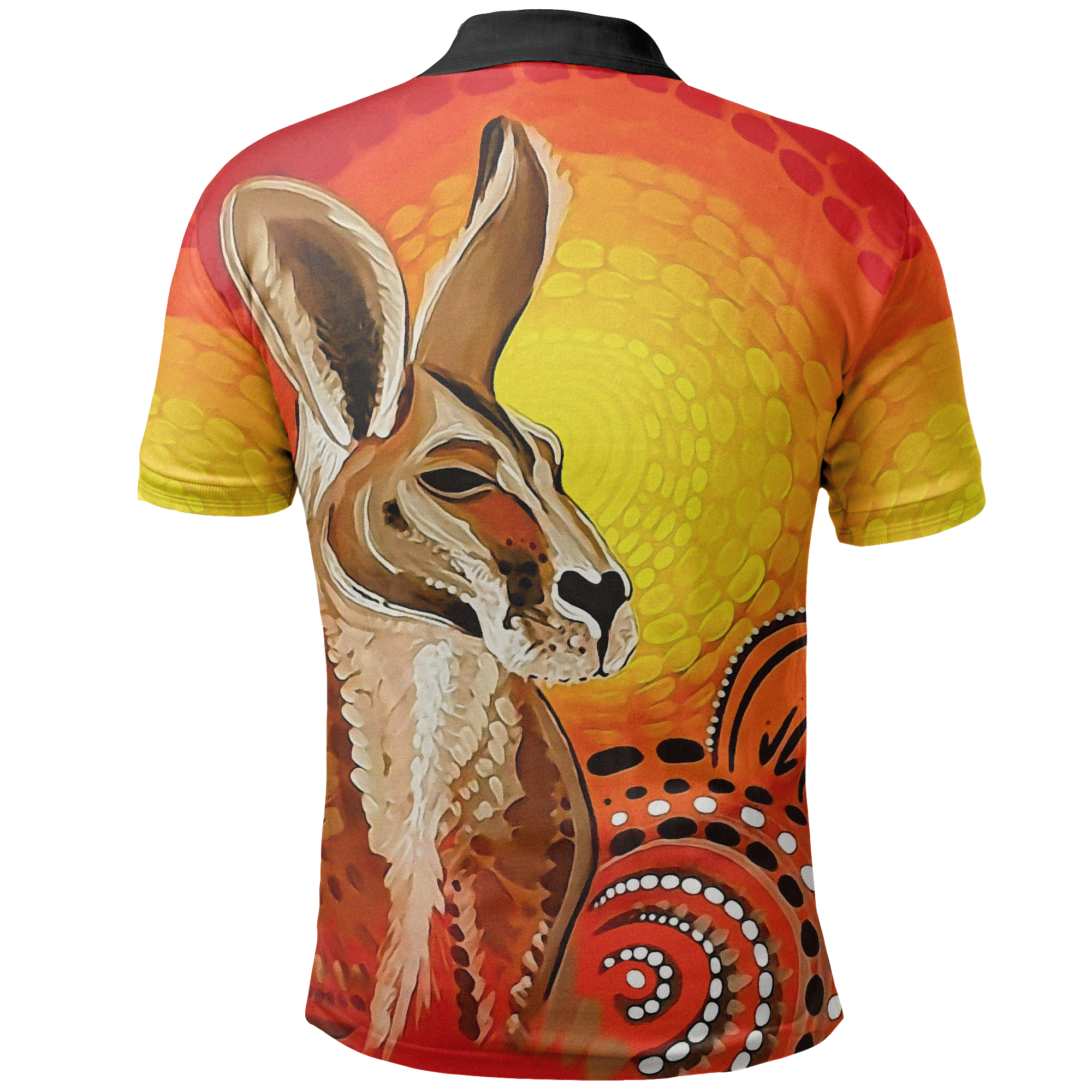 Aboriginal Polo - Kangaroo Symbol Shirt Aboriginal Patterns Polo Shirt