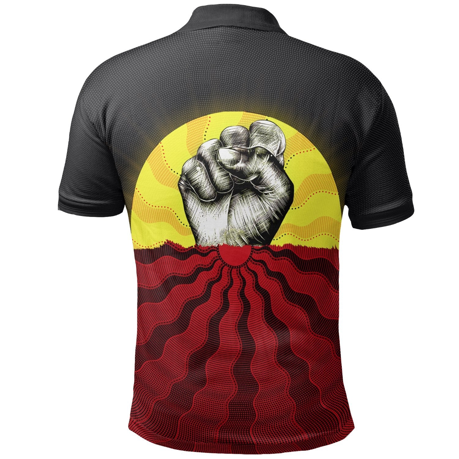 Aboriginal Polo - (Custom Text) Aboriginal Black Lives Matter Sun Dot Painting Polo Shirt