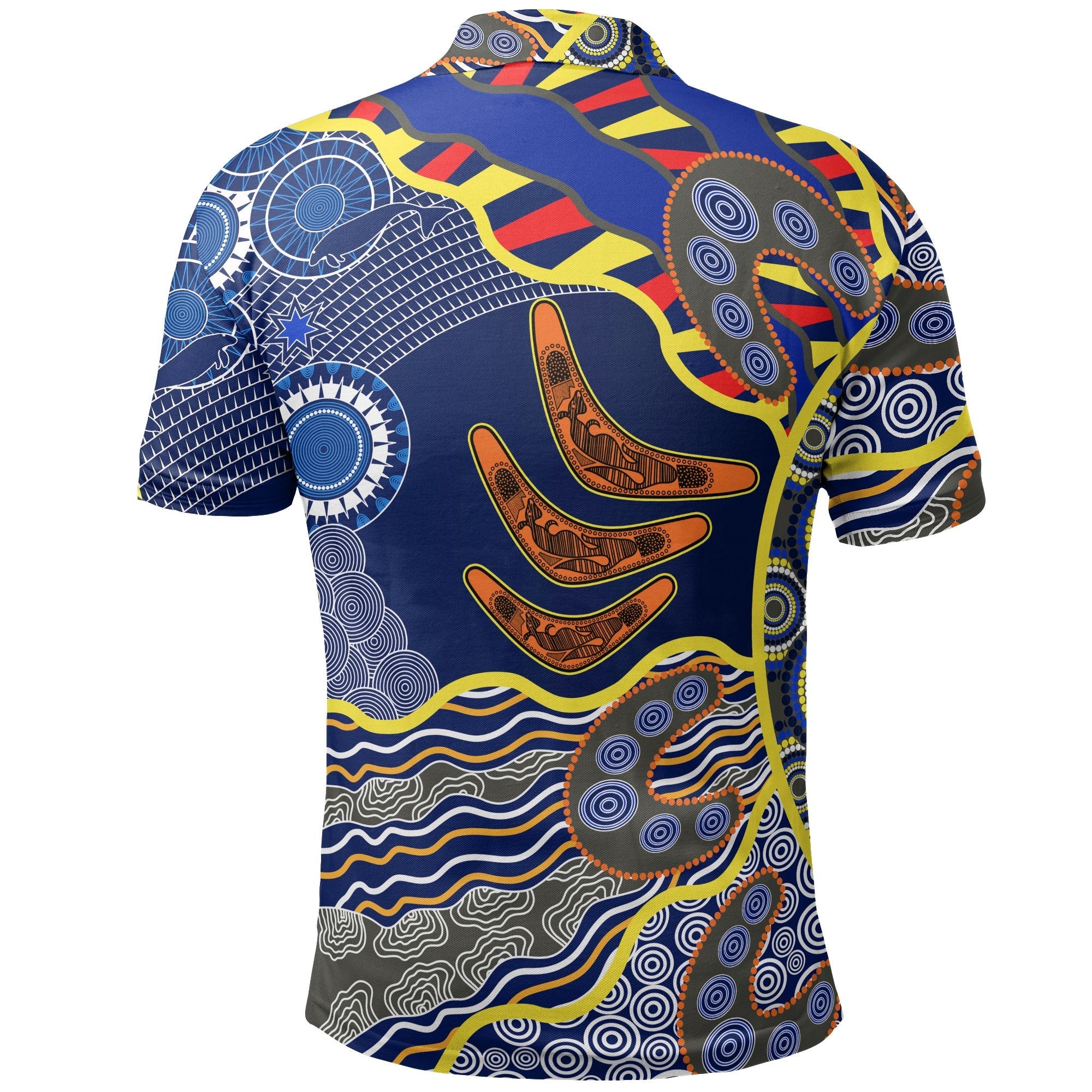 Aboriginal Polo - Australian Boomerang Dot Painting Art Polo Shirt
