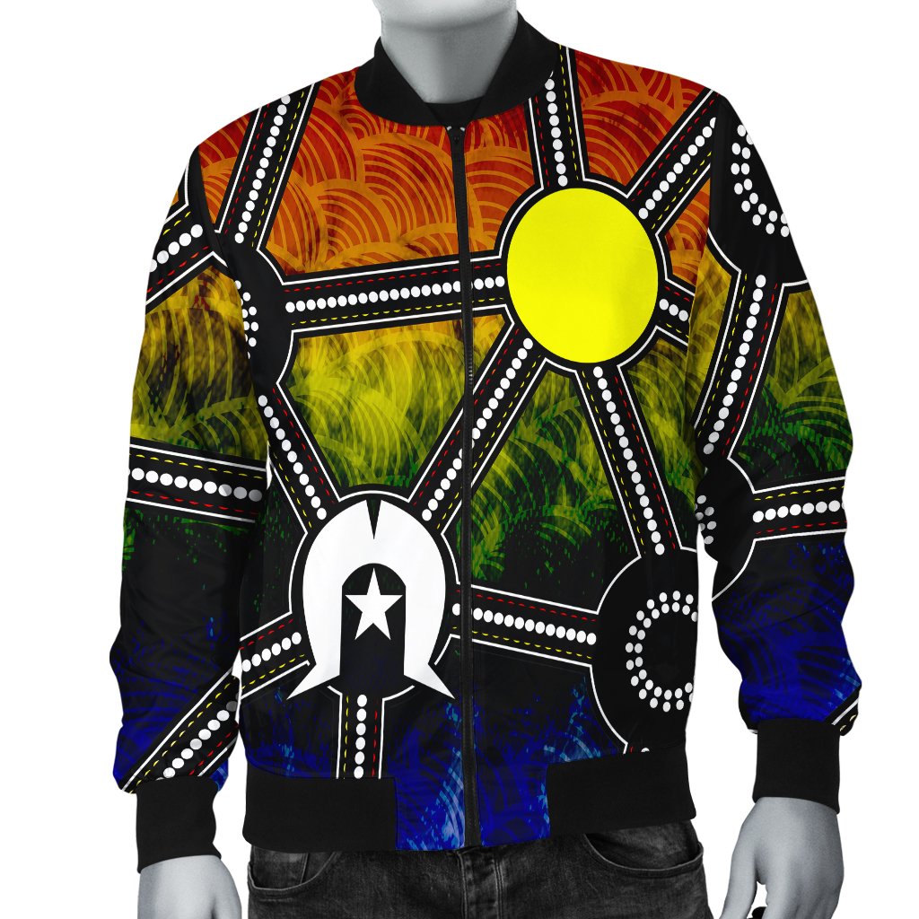 Naidoc Week 2021 Men Bomber Jacket , Aboriginal Geometric Style