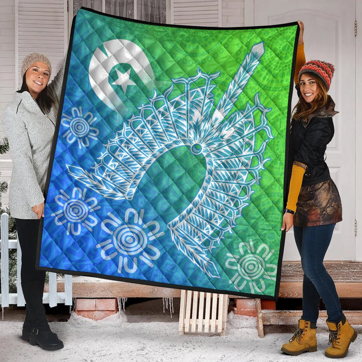 Torres Strait Islander Premium Quilt - Dhari Mask Ocean Style – To The ...