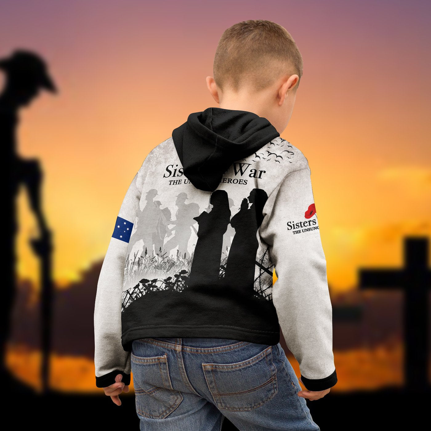 Anzac Day Zip Hoodie Kid - Sisters Of War