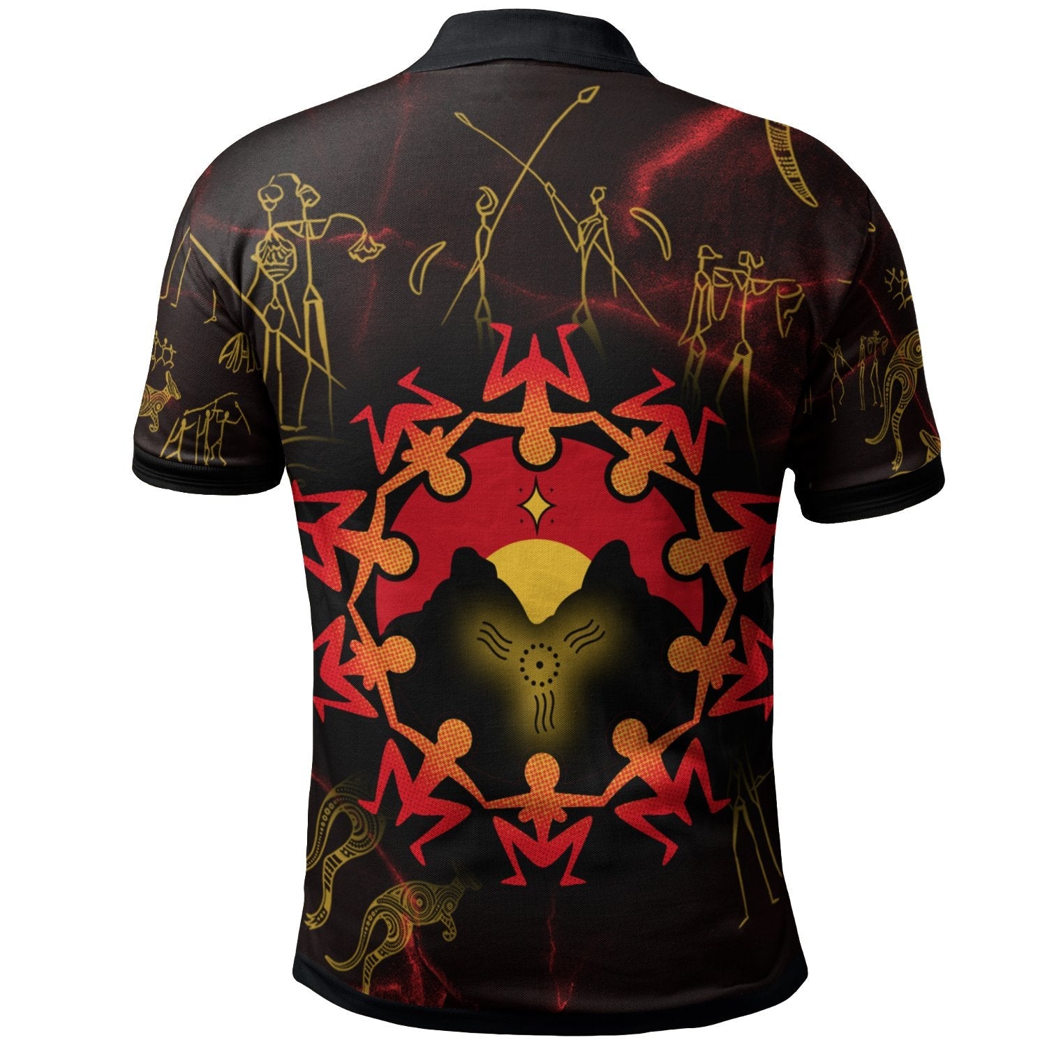 Aboriginal Polo - Australia Map and Indigenous Flag Polo Shirt