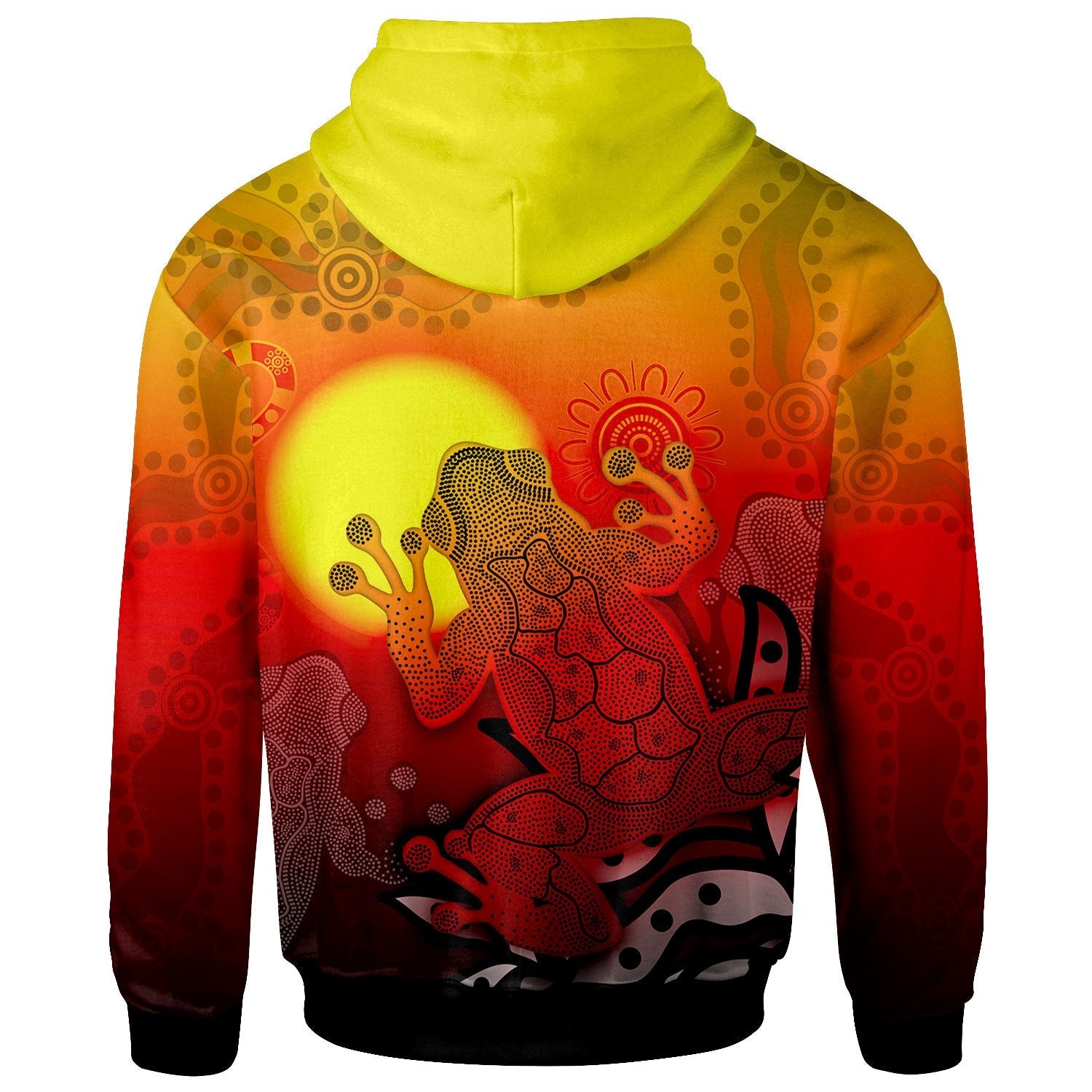 Aboriginal Zip Hoodie - Indigenous Frog (Red) 