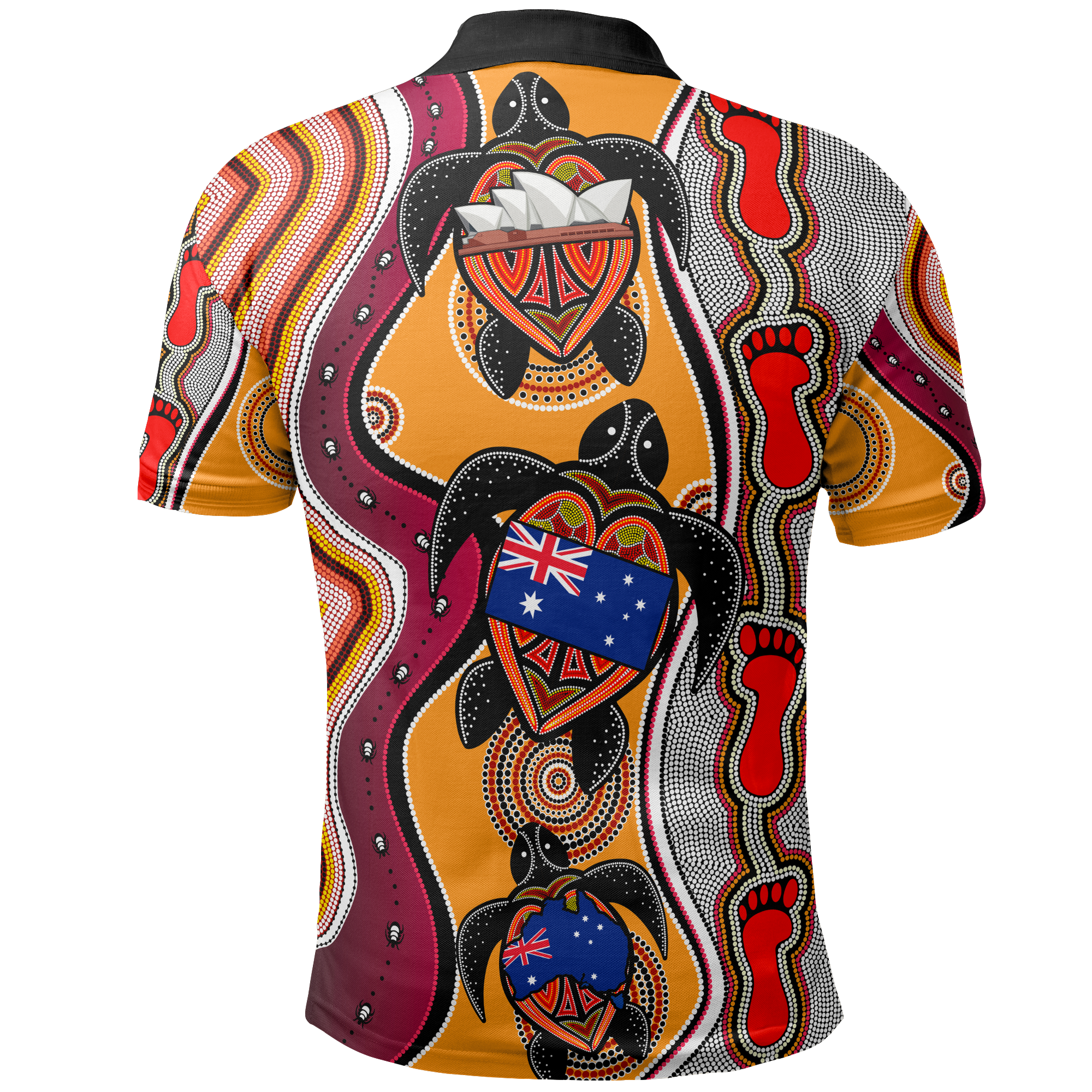 Aboriginal Polo - Aboriginal Patterns Shirt Turtle Polo Shirt