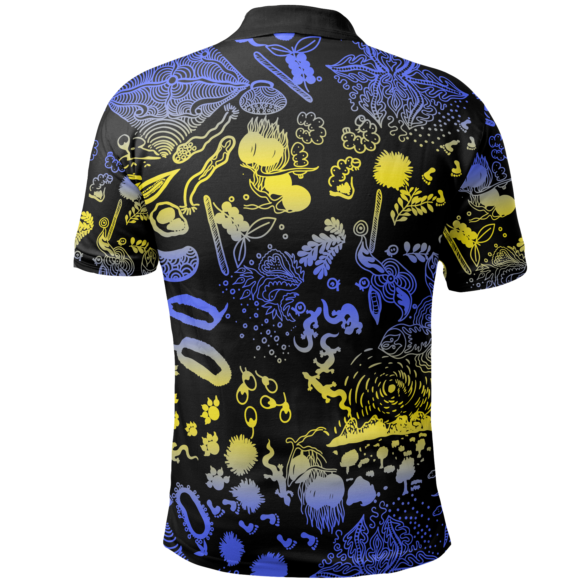 Aboriginal Polo - Australian Aboriginal Golden Wattle Polo Shirt