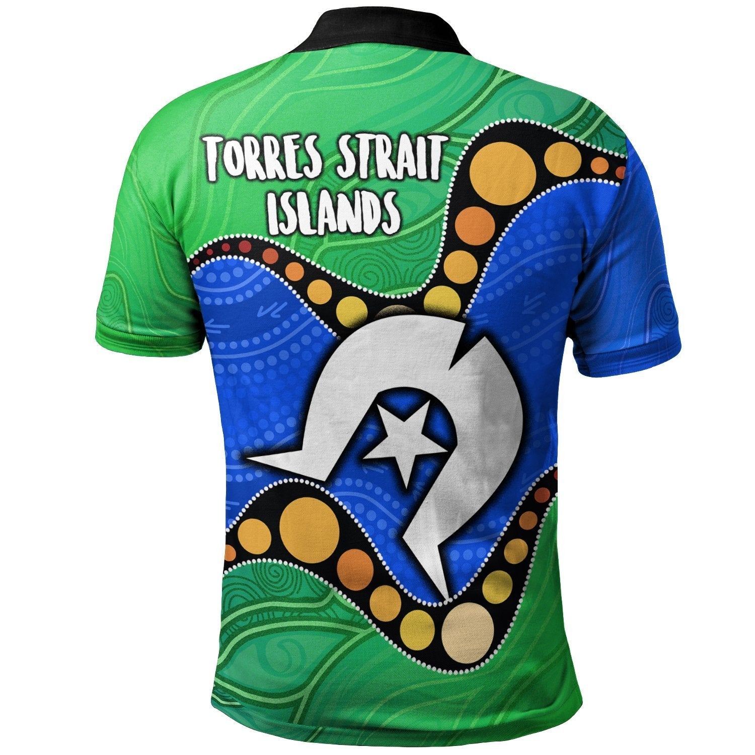 Aboriginal Polo - Torres Strait Islands Flag with Aboriginal Patterns Polo Shirt