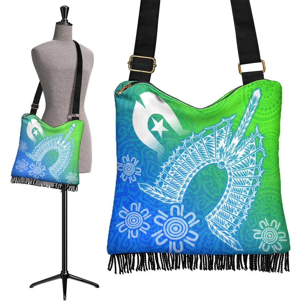 Torres Strait Islander Boho Bags - Dhari Mask Ocean Style