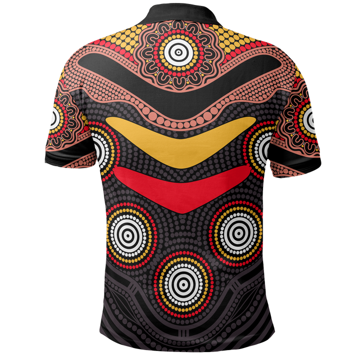Aboriginal Polo - Aboriginal Patterns Shirt Boomerang Style Polo Shirt