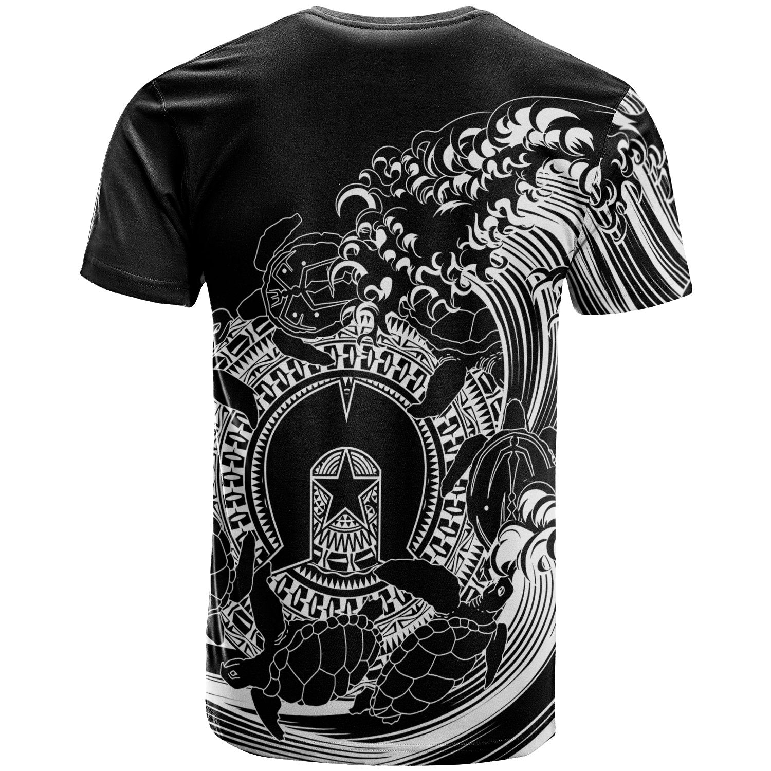 (Custom) Aboriginal TShirt - Torres Strait Islands in Wave (Black)