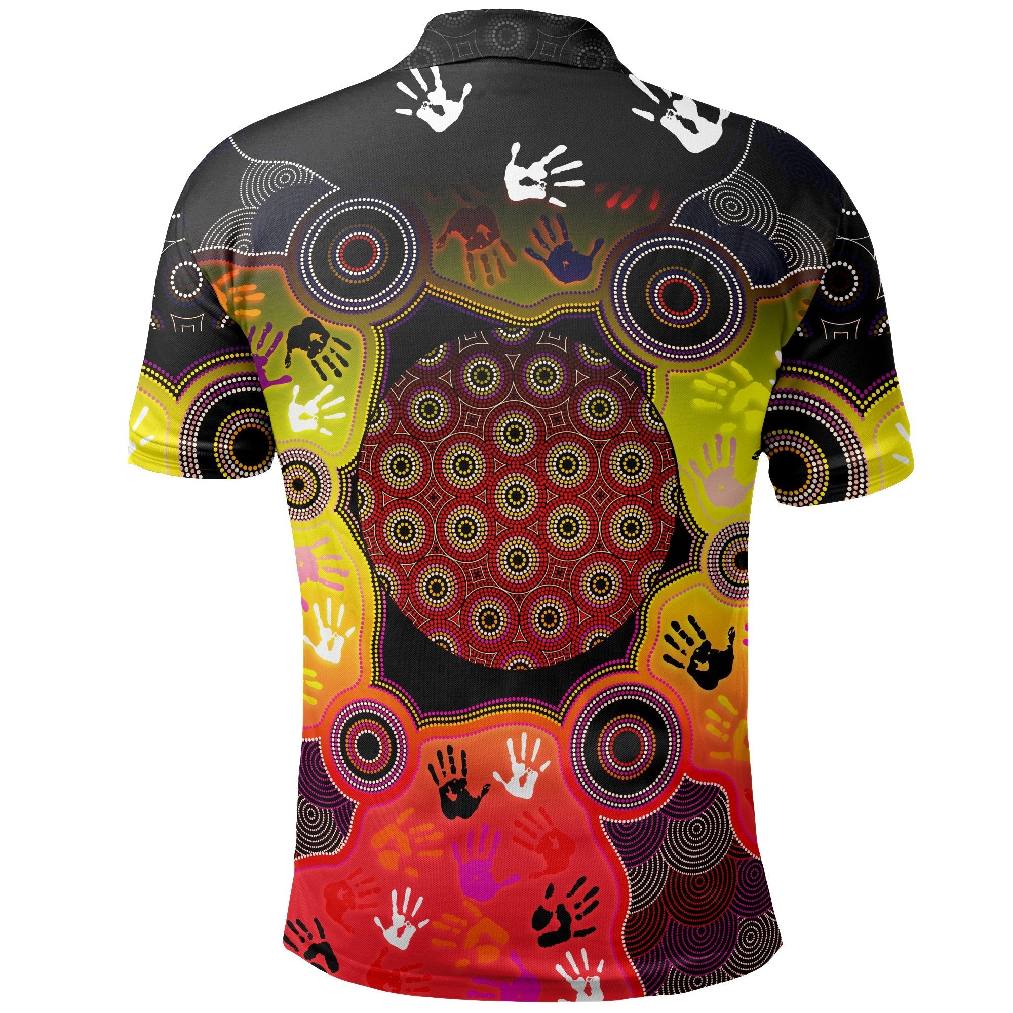 Aboriginal Polo - Indigenous Circle Dot Painting Hand Art Polo Shirt