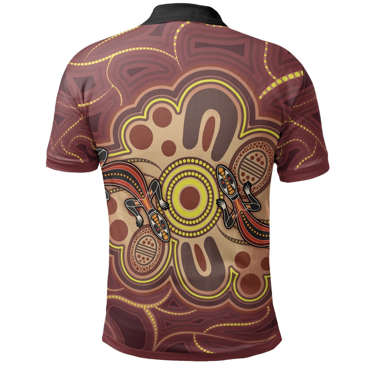 Aboriginal Polo - Indigenous Lizard Dot Painting Art Polo Shirt