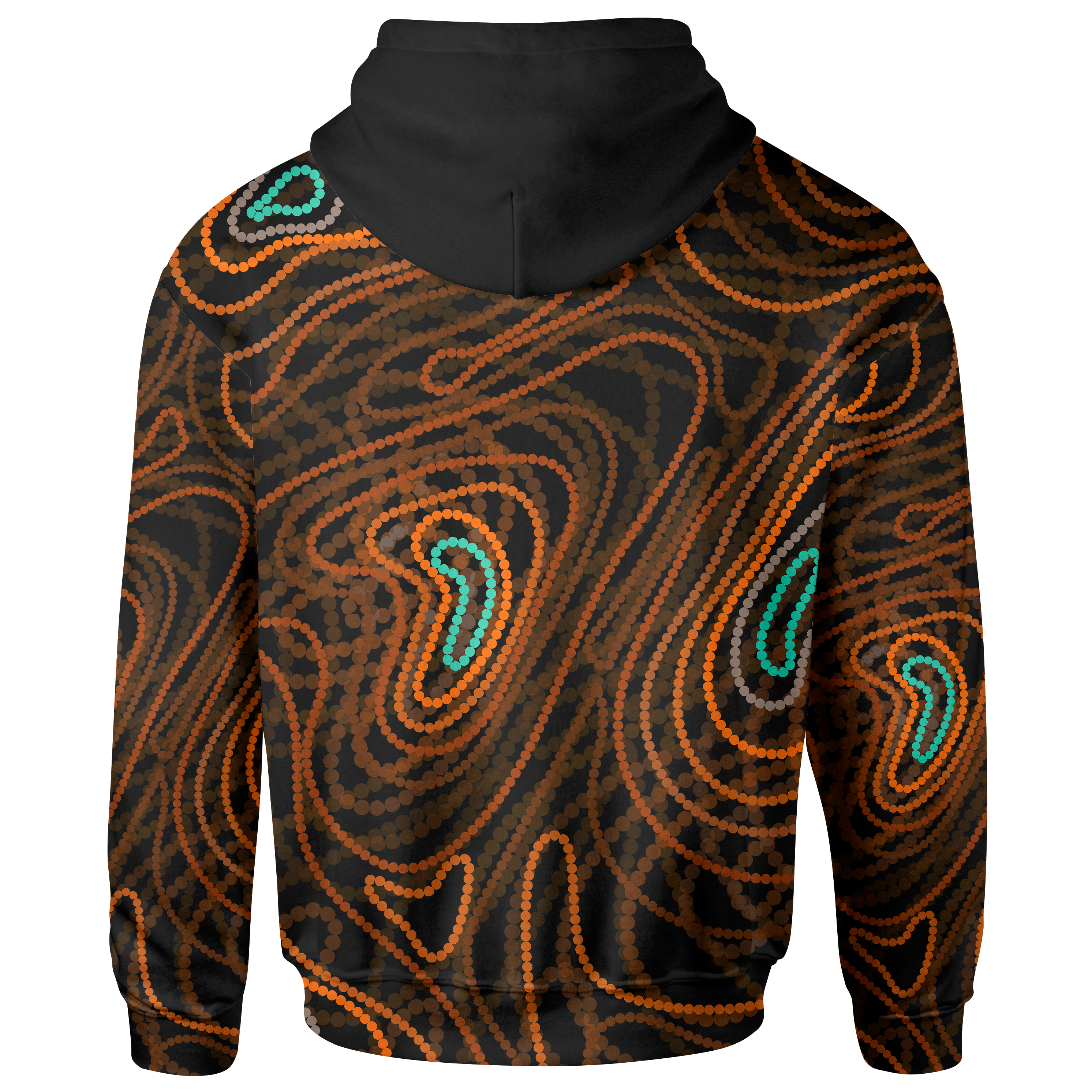 Aboriginal Zip Hoodie - Australia Map Kangaroo Uluru Patterns