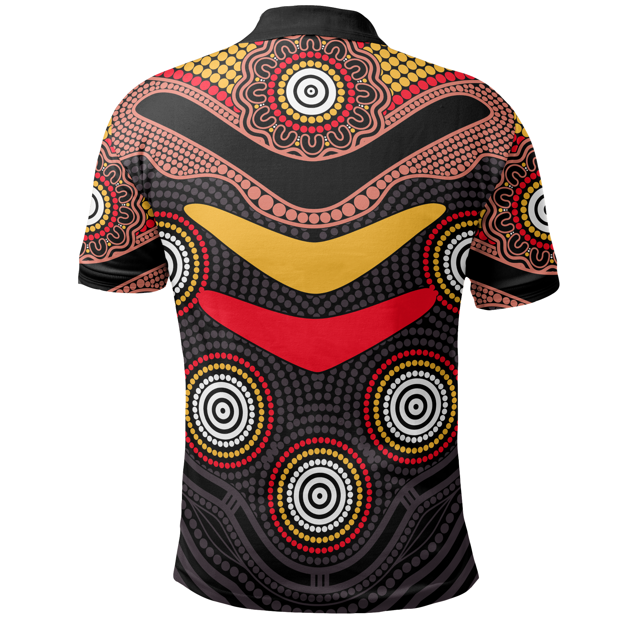 Aboriginal Polo - Aboriginal Patterns Shirt Boomerang Style Polo Shirt