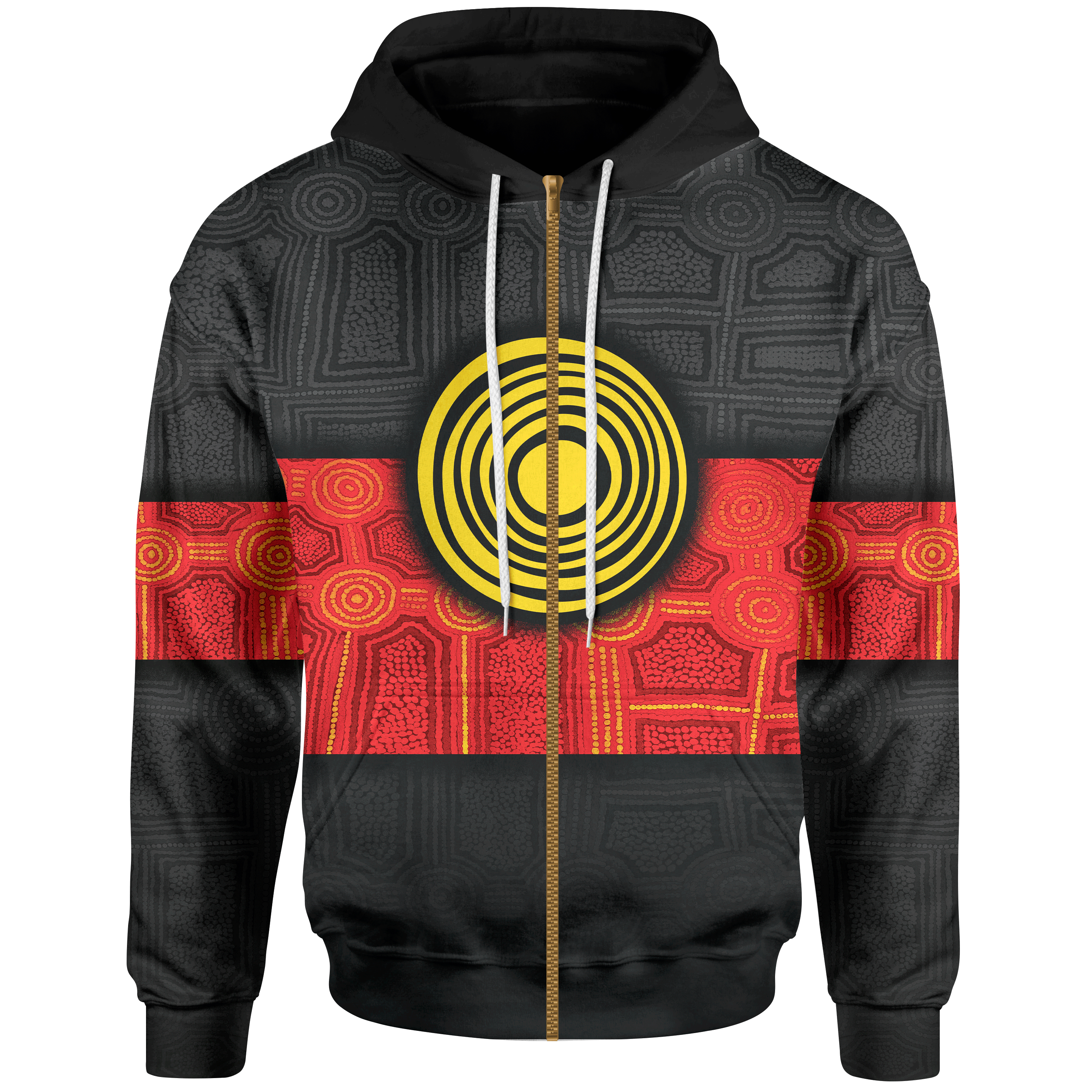 Aboriginal Zip Hoodie - Aussie Indigenous Flag