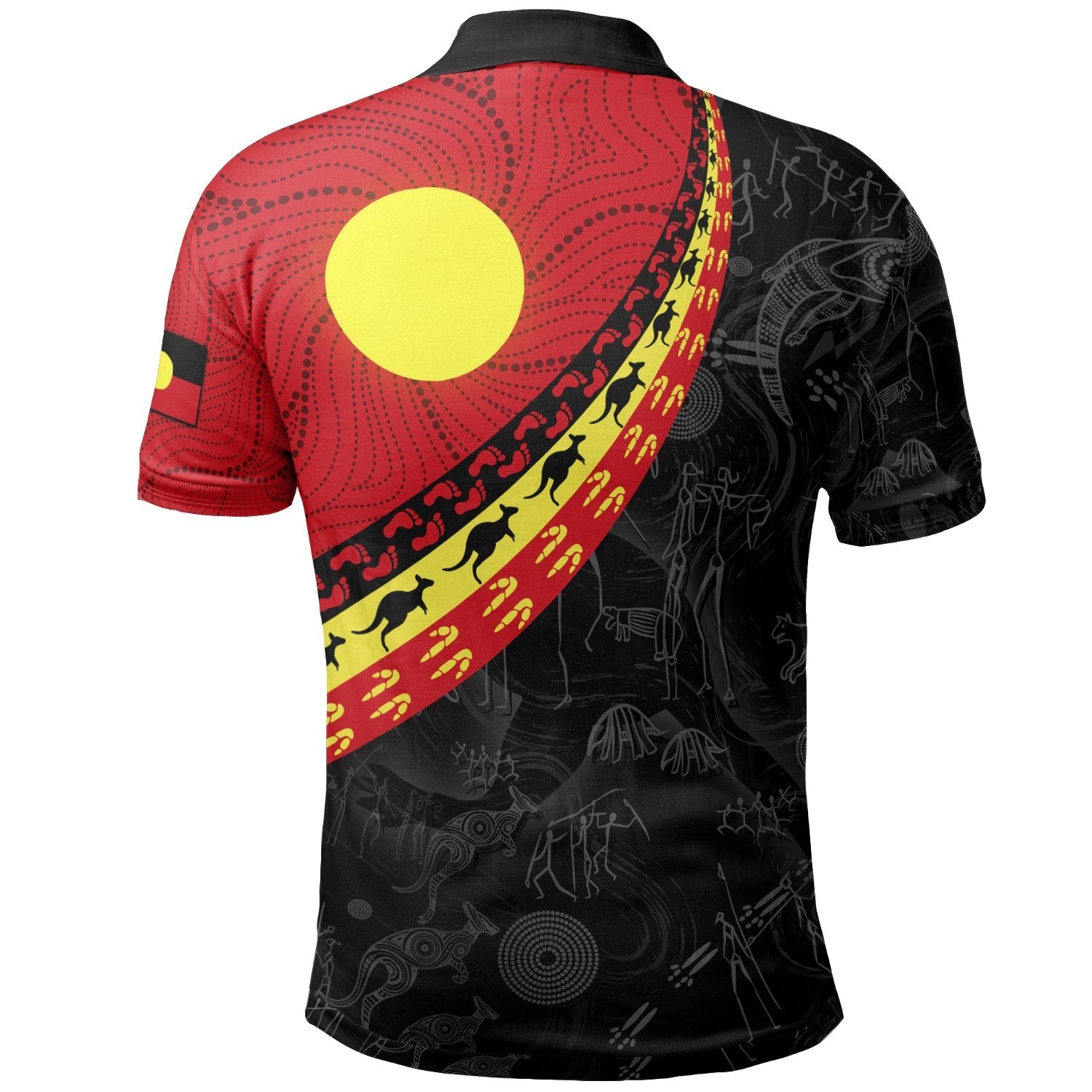Aboriginal Polo - Indigenous Flag Circle Dot Painting Kid Polo Shirt