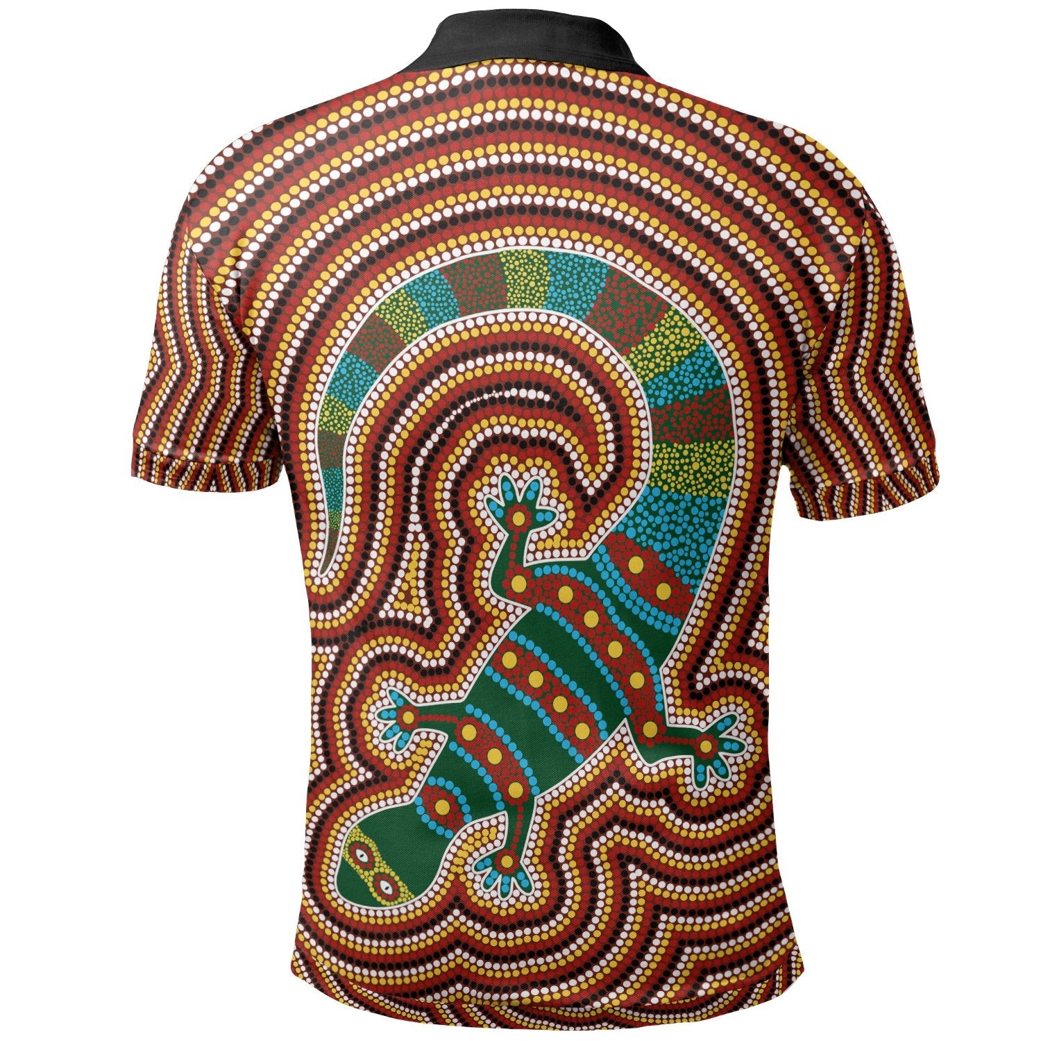 Aboriginal Polo - Lizard Dot Painting Patterns Polo Shirt