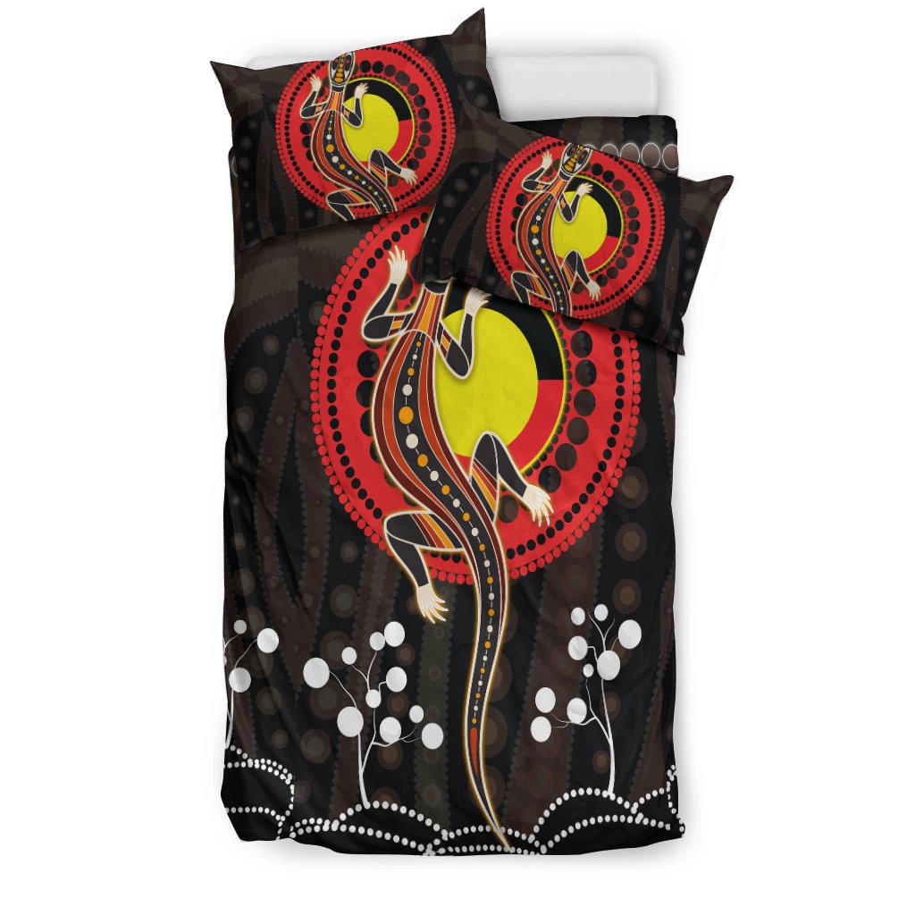 Aboriginal Bedding Set - Lizard and Aboriginal flag