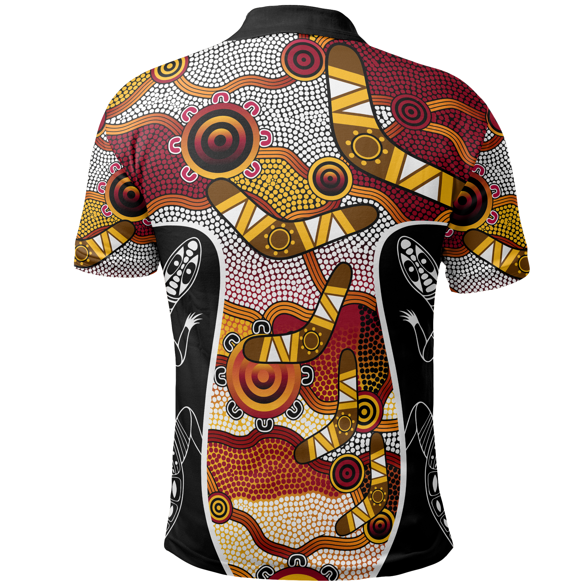 Aboriginal Polo - Aboriginal Dot Painting Lizard Shirt Polo Shirt
