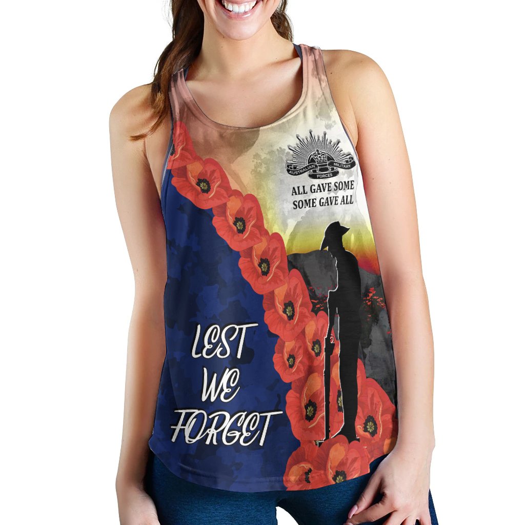 Anzac Lest We Forget Women's Racerback Tank - All Gave Some, Some Gave All