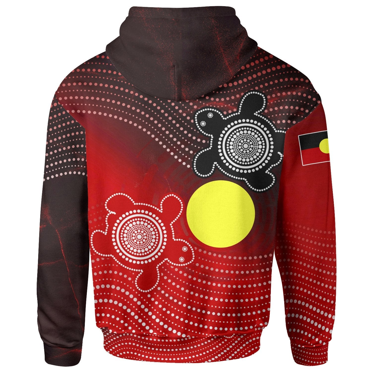 Aboriginal Zip Hoodie - Indigenous Circle Dot Painting Style