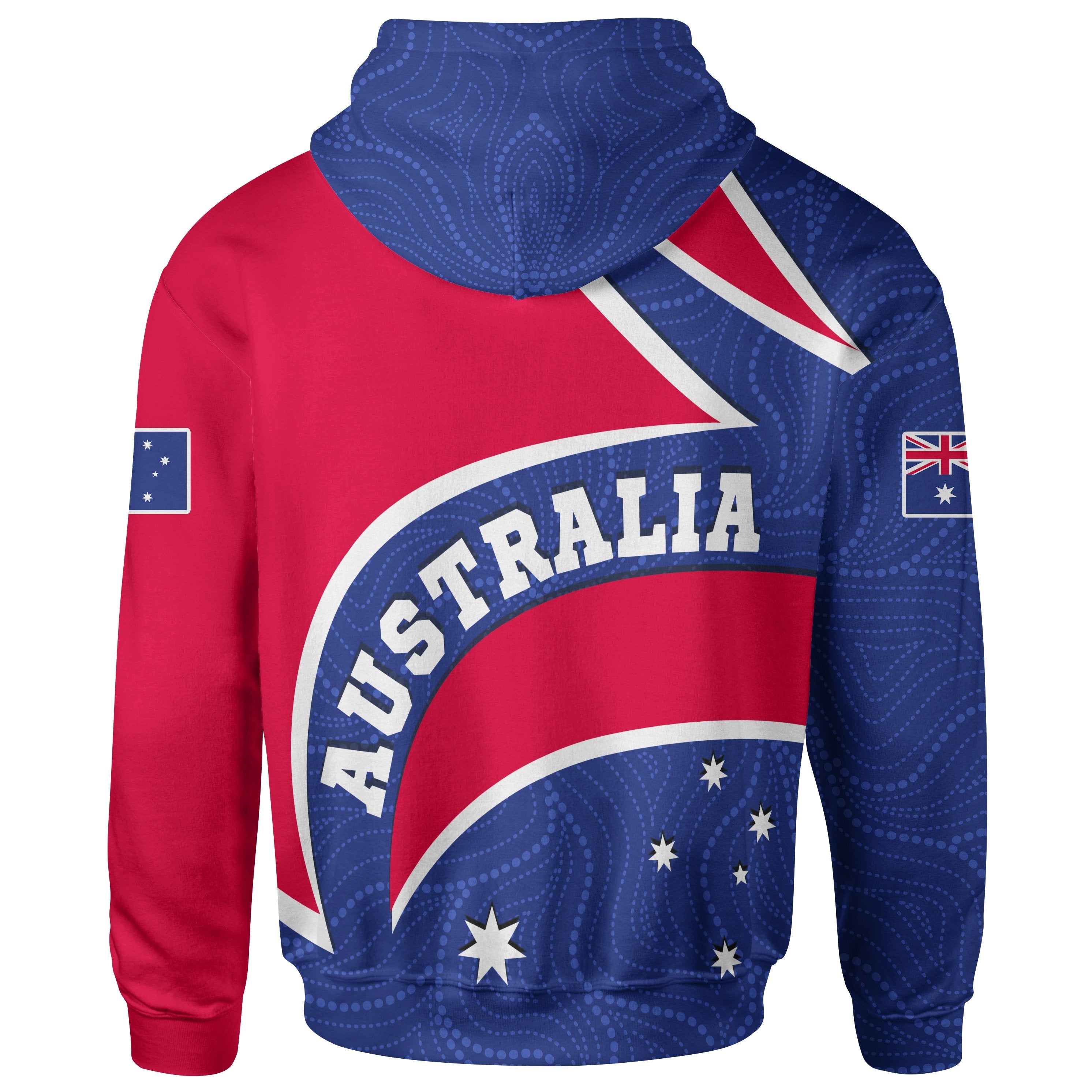 Aboriginal Zip Hoodie - Australia Flag and Coat of Arms