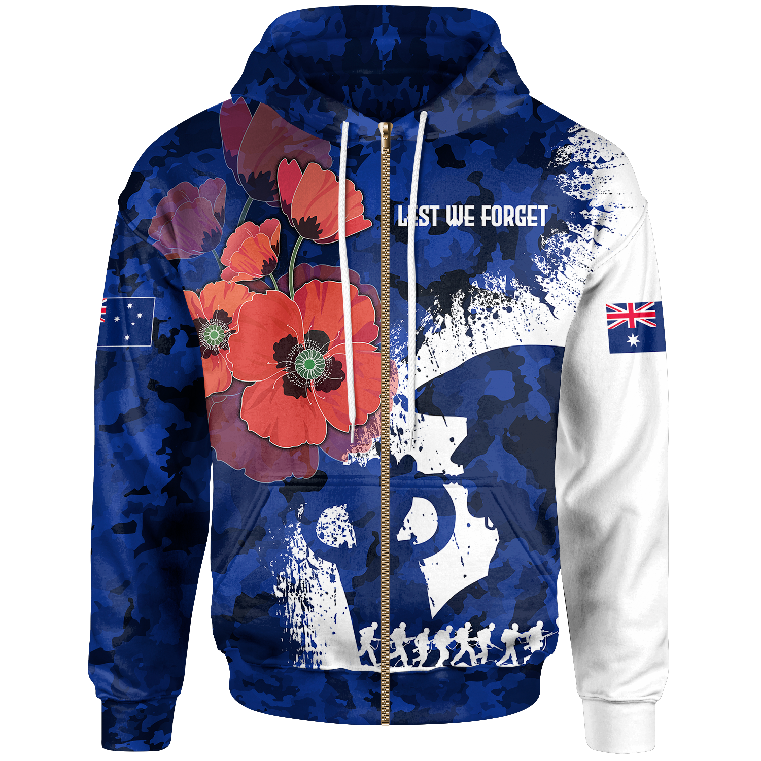 (Custom) Anzac Zip Hoodie - Anzac Day 2022