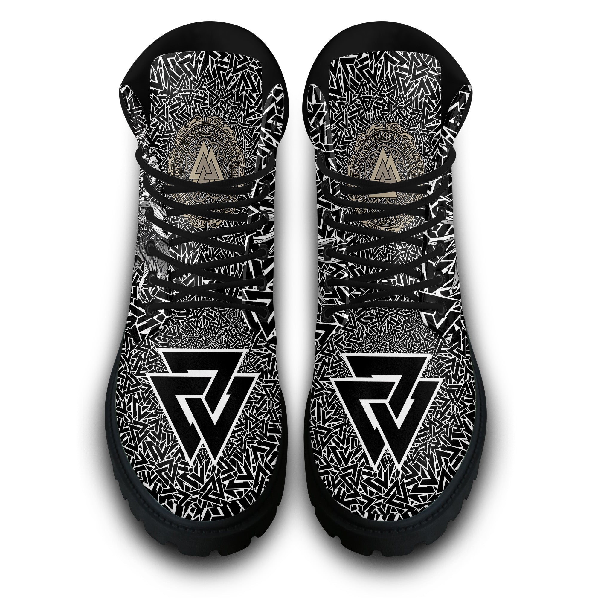 Viking All Season Boots Valkyrie Valknut Pattern