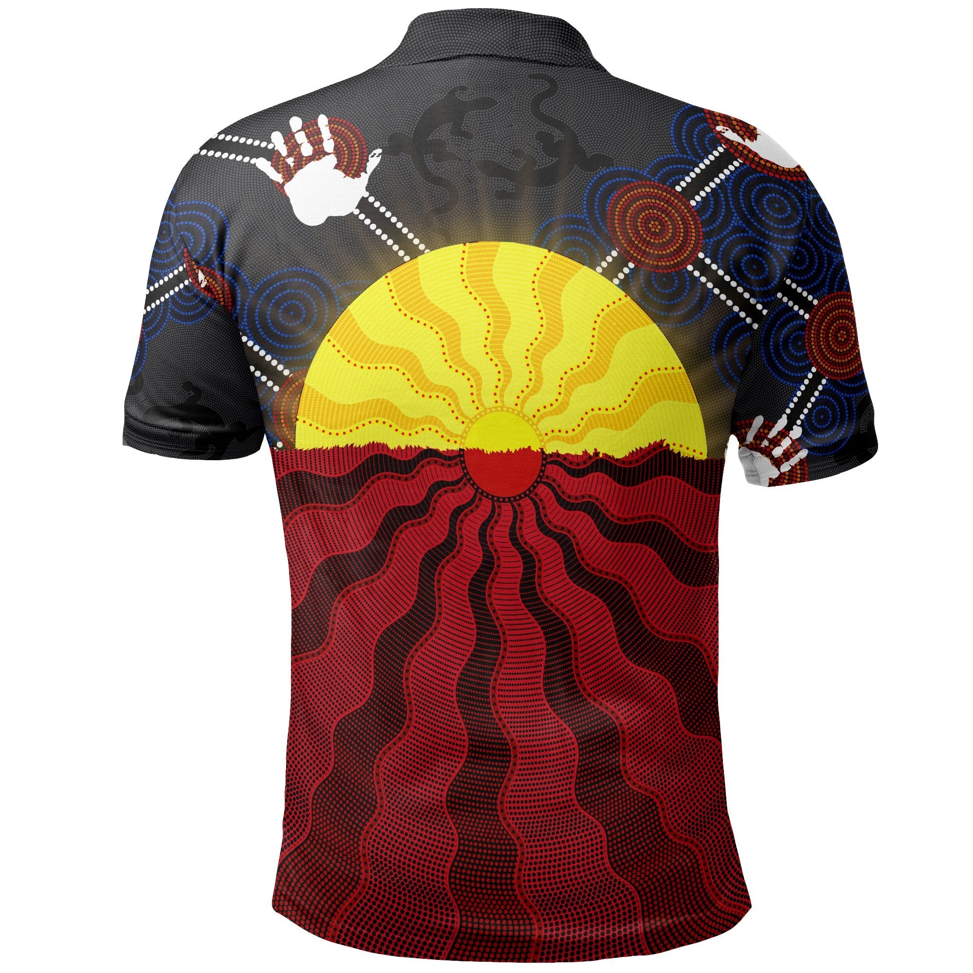Aboriginal Polo - Aboriginal Lives Matter Flag Sun Dot Painting Polo Shirt