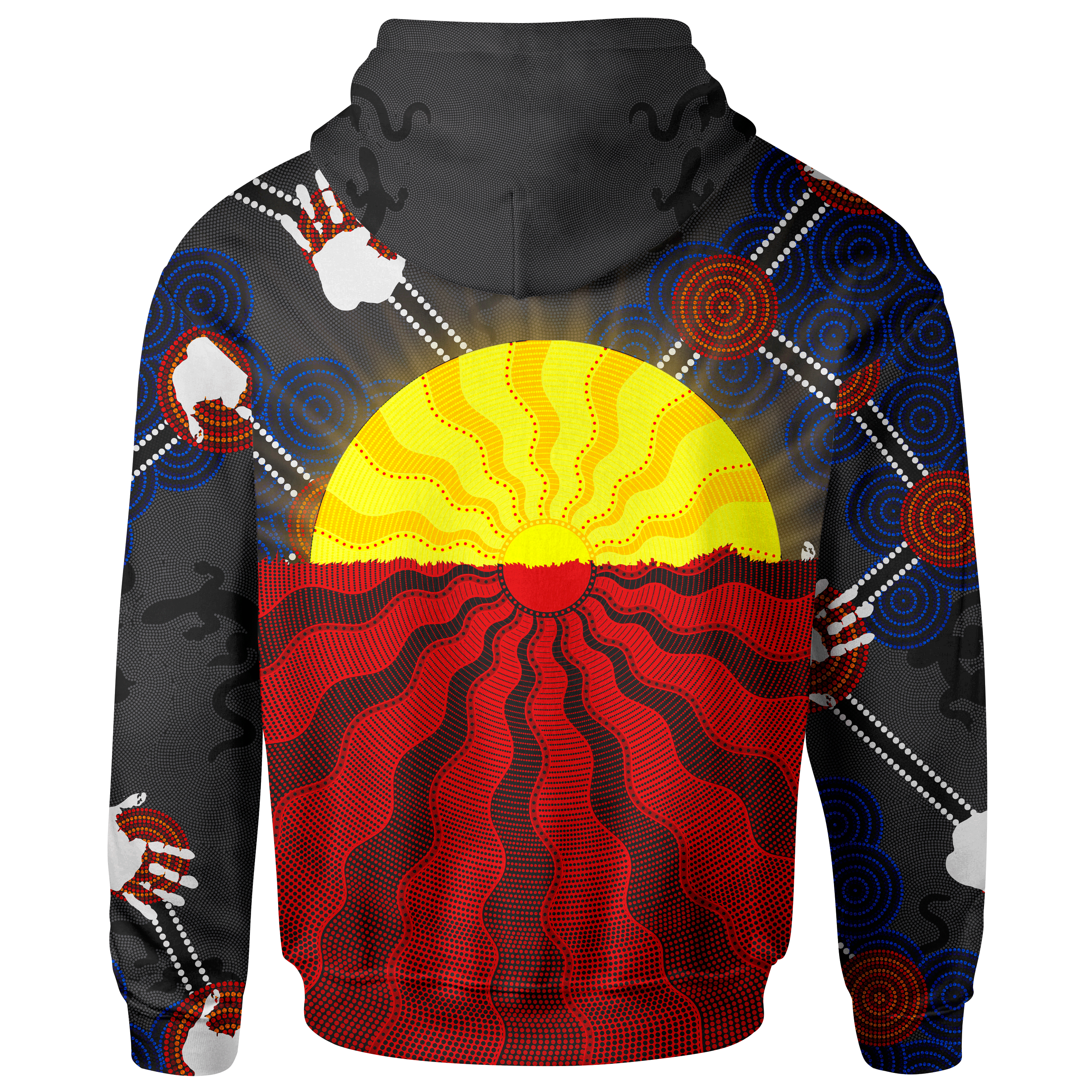 Aboriginal Kid Hoodie - Aboriginal Lives Matter Flag Sun Dot Painting(For Kid)