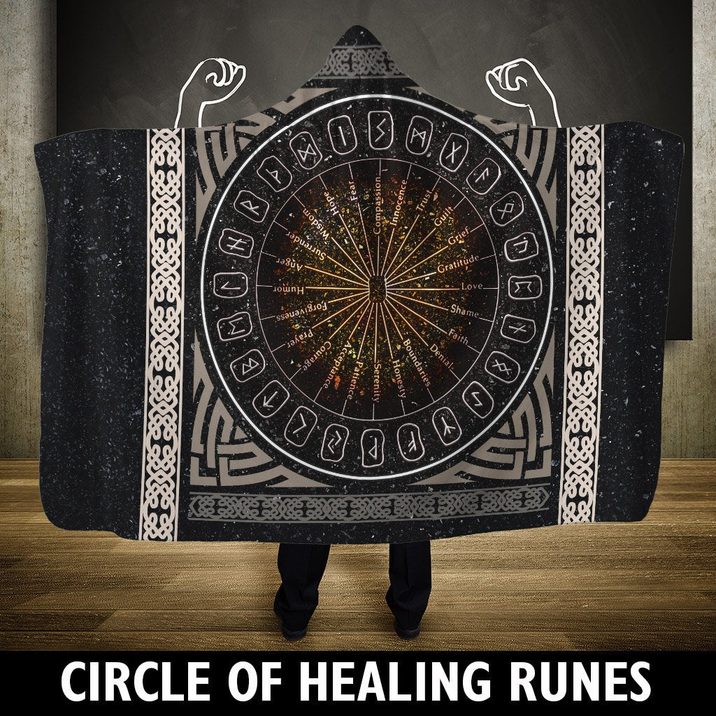 Viking Hooded Blanket A Circle Of Healing Runes