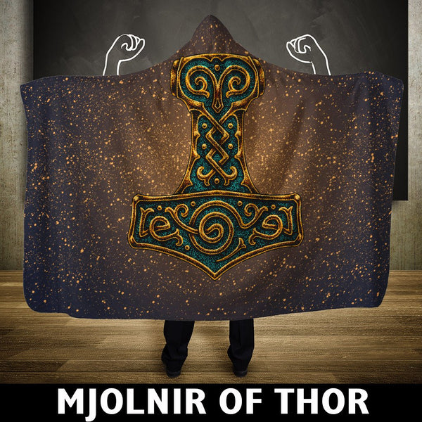 Viking Hooded Blanket Mjolnir Of Thor