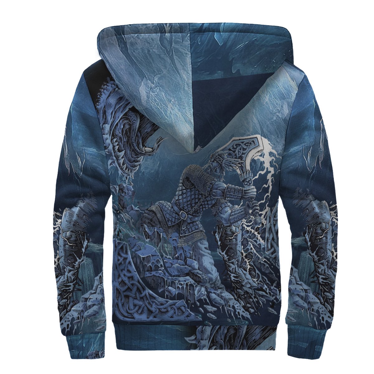 Viking Sherpa Hoodie Thor vs Midgard Serpent