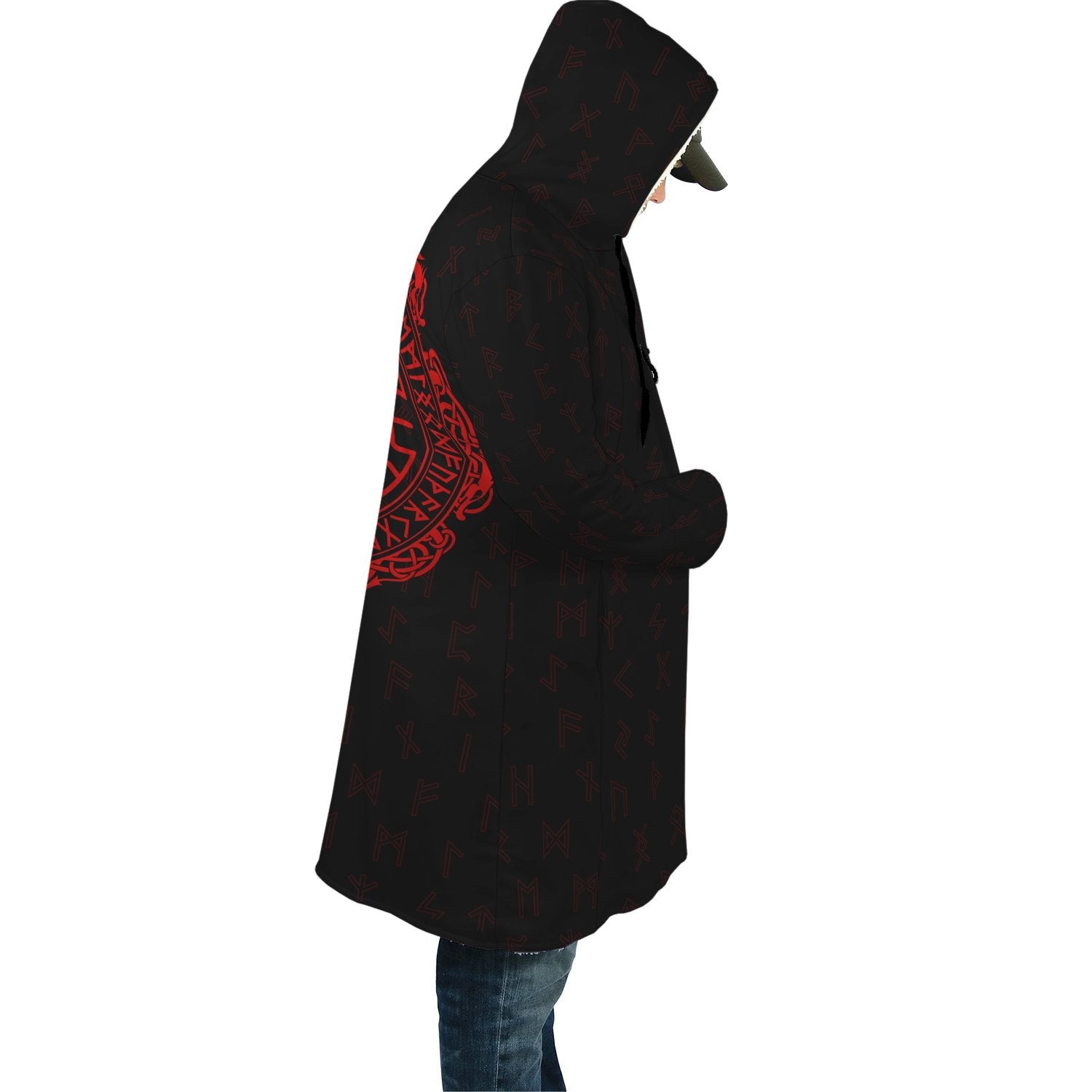 Viking Cloak Vegvisir Red Style