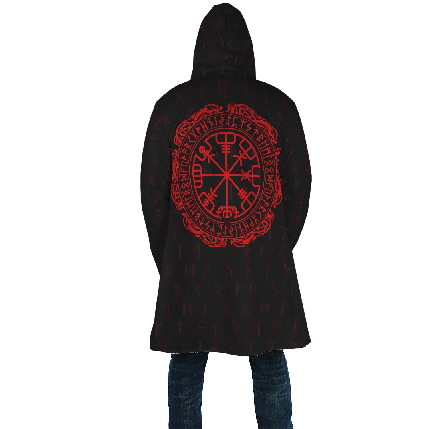 Viking Cloak Vegvisir Red Style