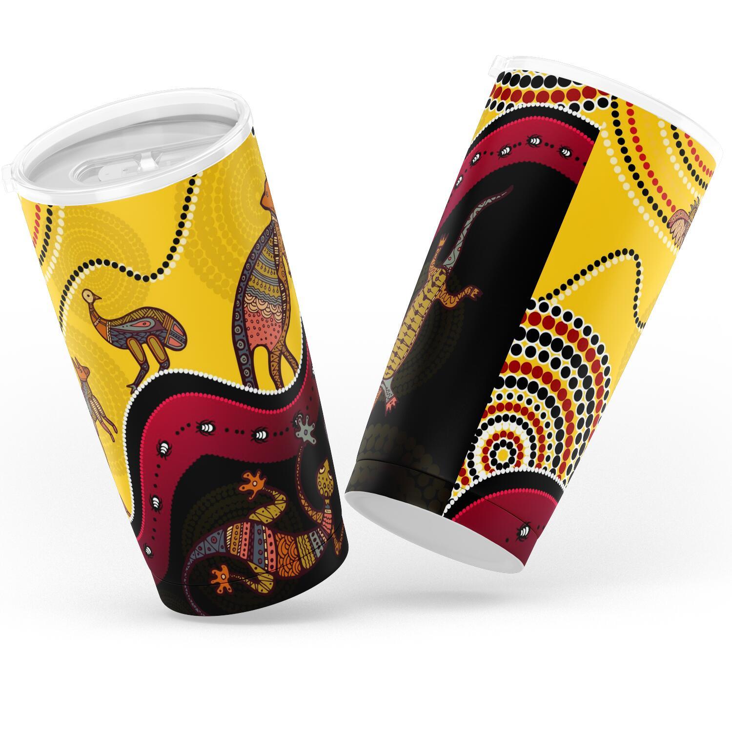 Aboriginal Insulated Tumbler - Indigenous Animals Life Art