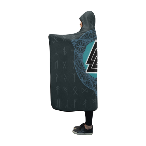 Viking Hooded Blanket Valknut 