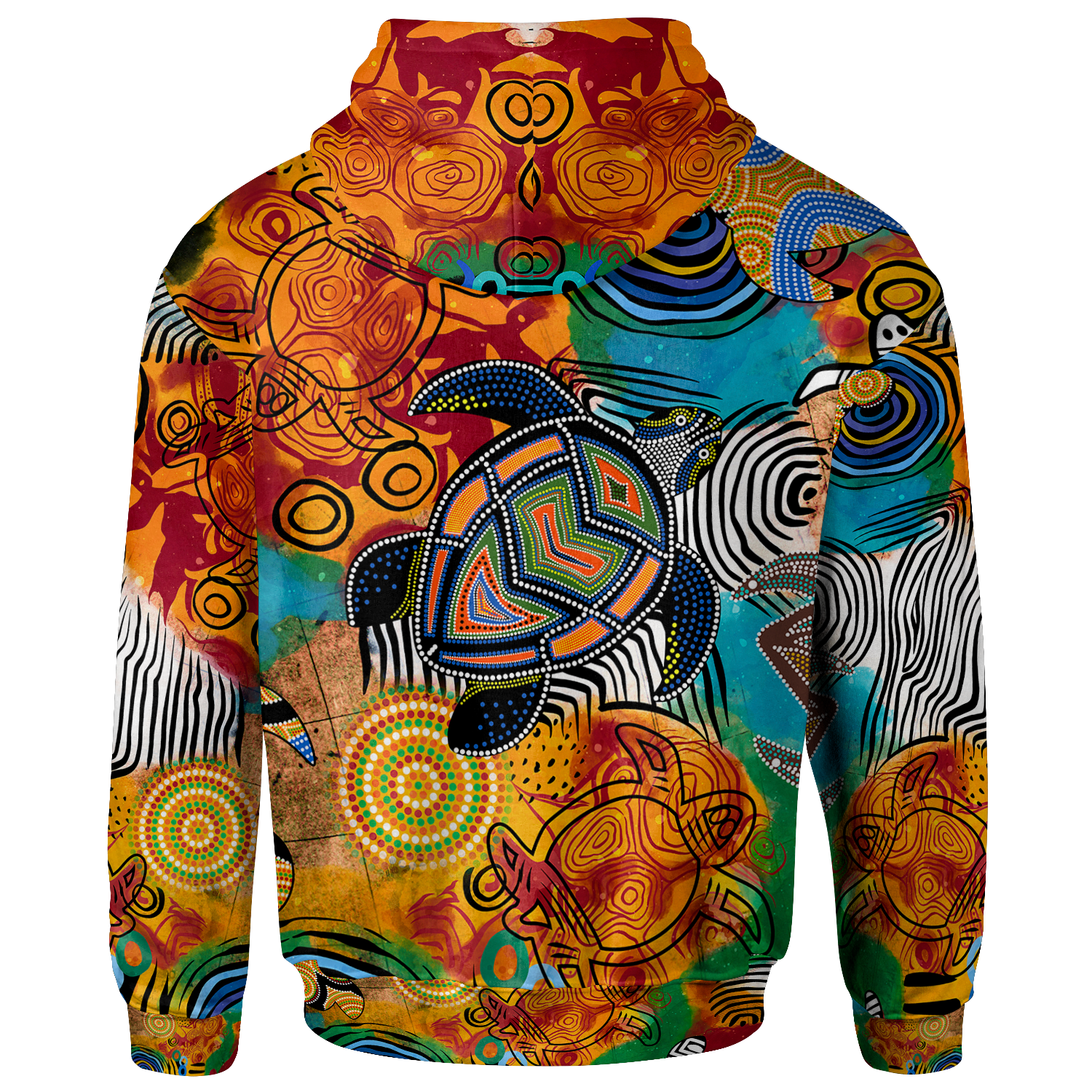(Custom Your Text) Aboriginal Personalised Hoodie - Turtle Indigenous Art