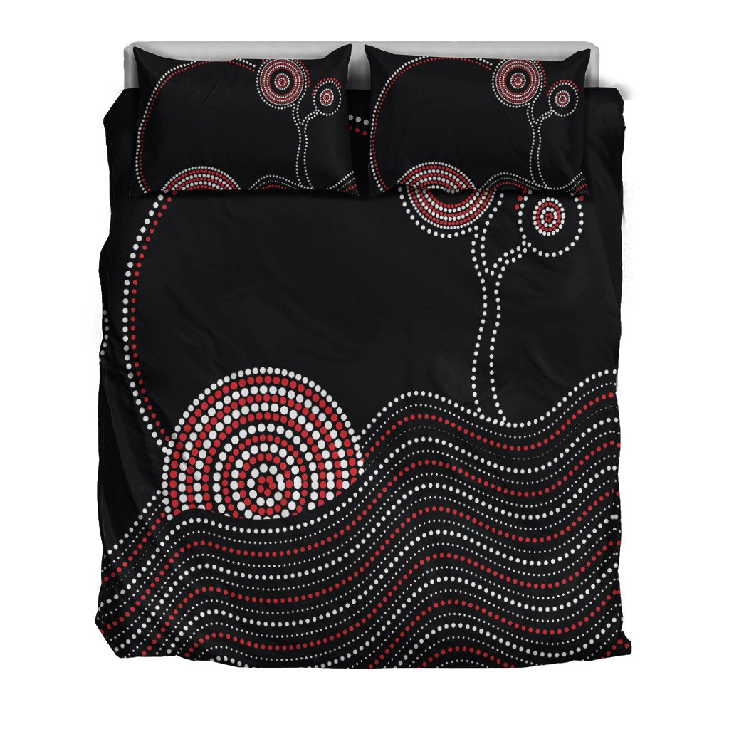 Aboriginal Bedding Set - Aboriginal Pattern Black Style