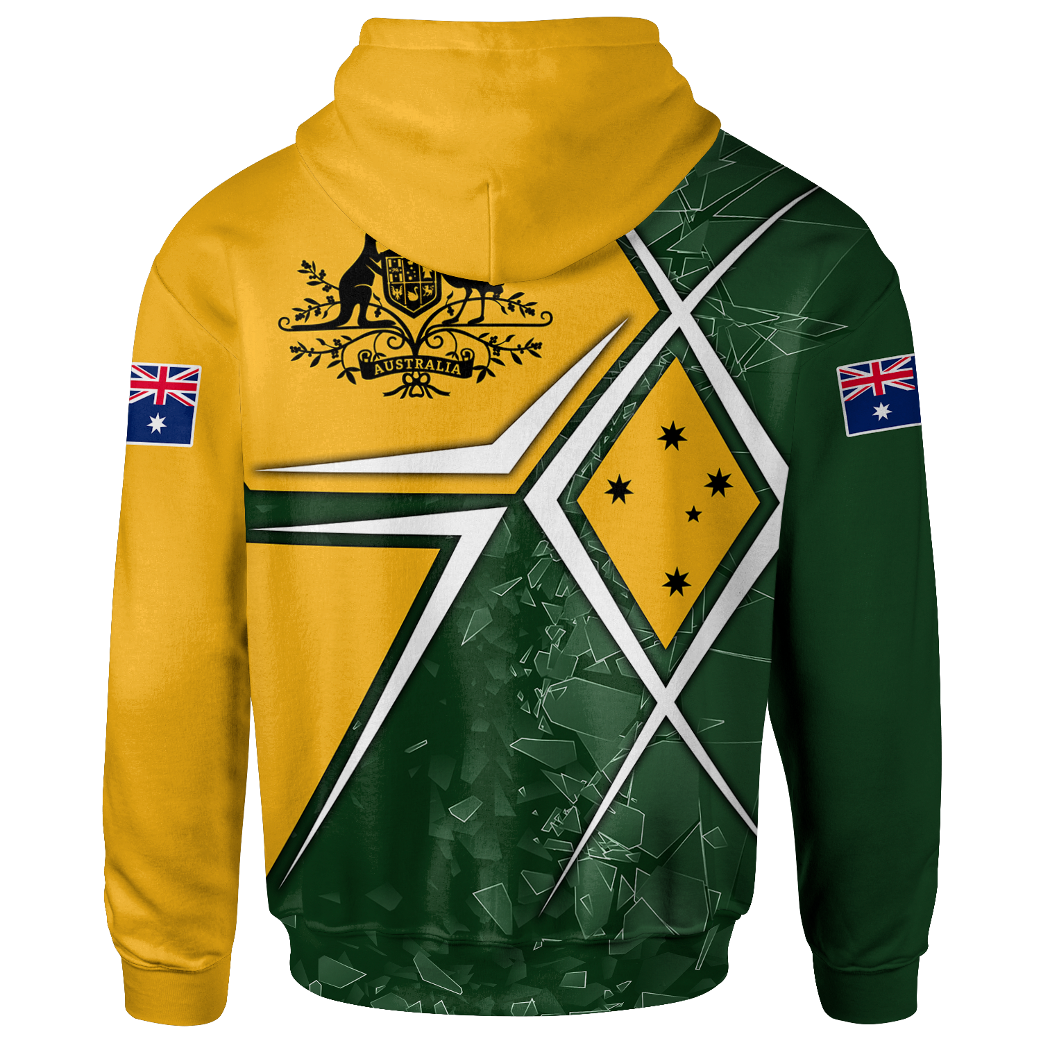 Zip Hoodie - Aussie Flag (Green) 