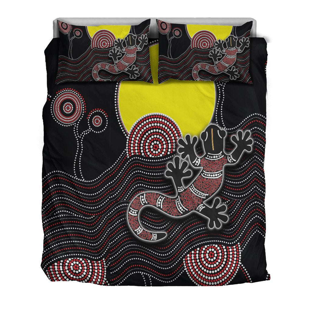 Aboriginal Bedding Set - Gecko with Aboriginal Sun