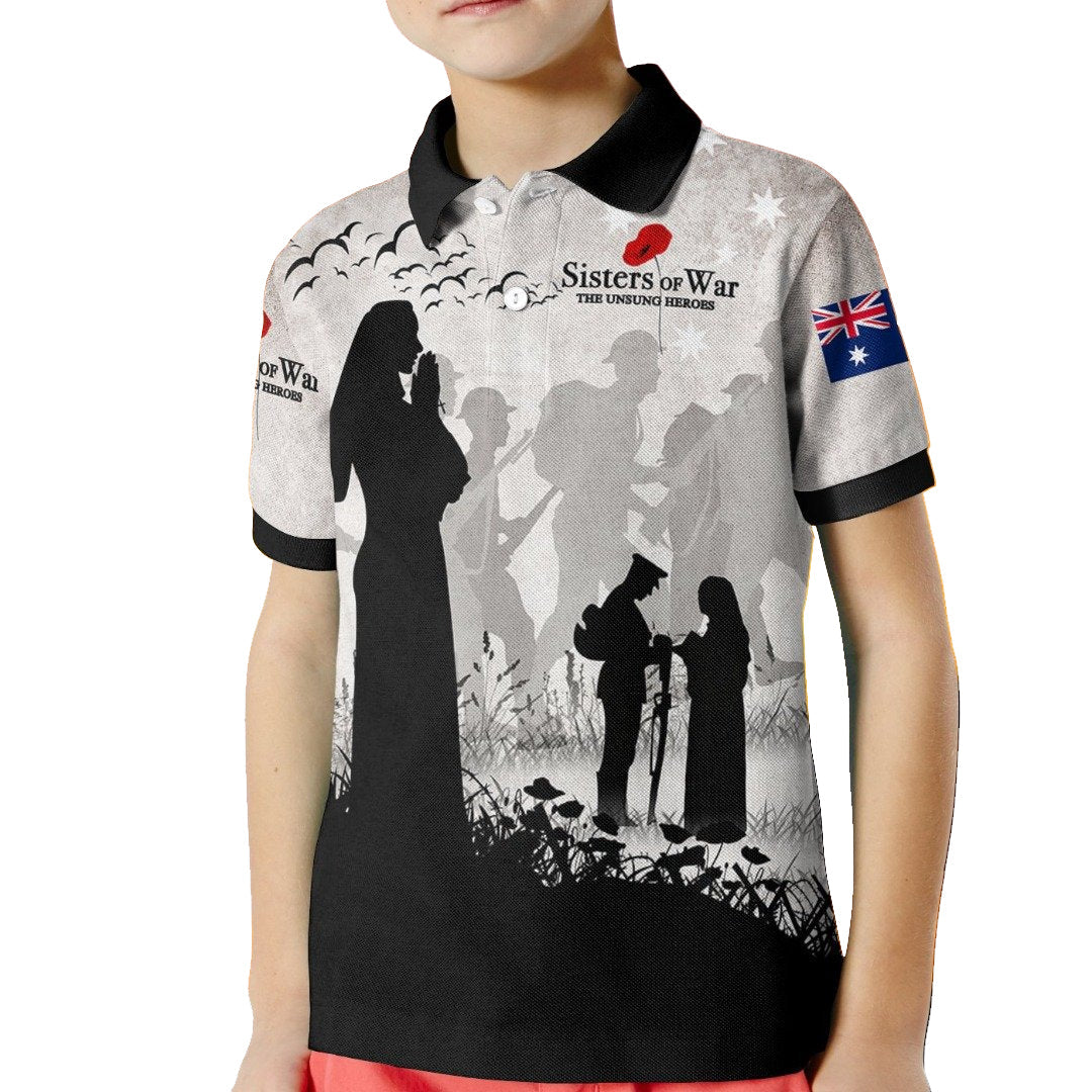 Anzac Polo - Anzac Day  Sisters Of War Kid Polo Shirt