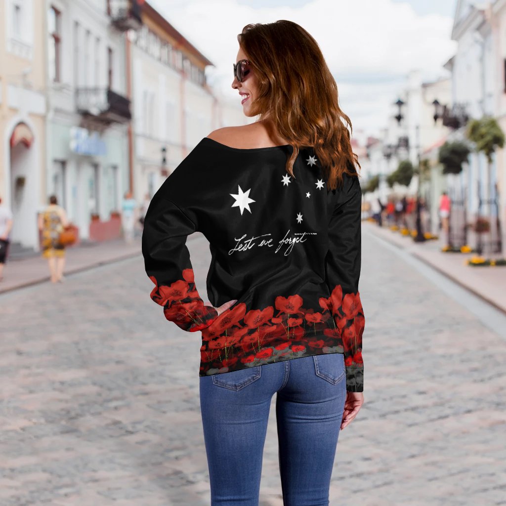 Anzac Day Off Shoulder Sweater - Remember Them