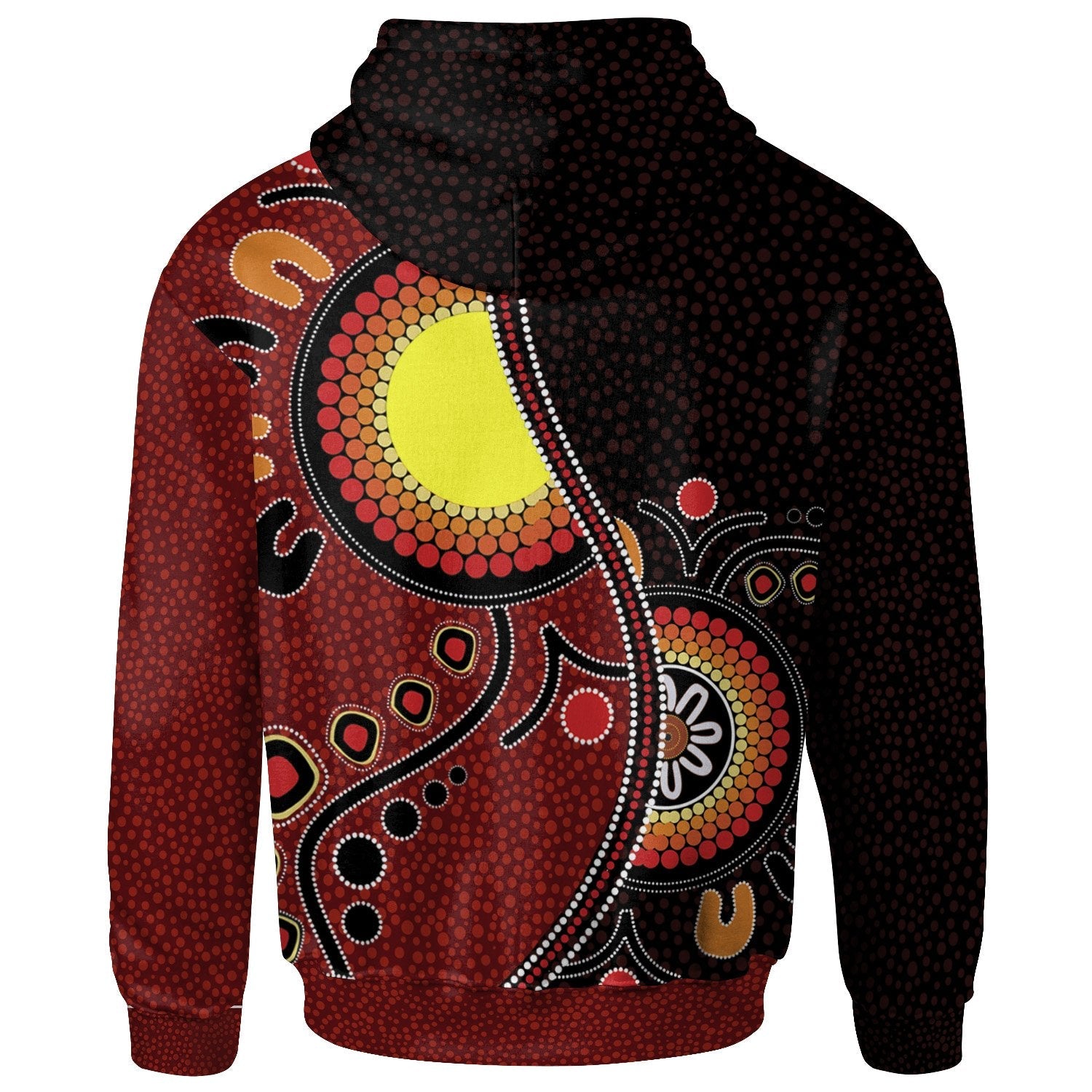 Aboriginal Zip Hoodie - Australia Flag Dot Painting Art