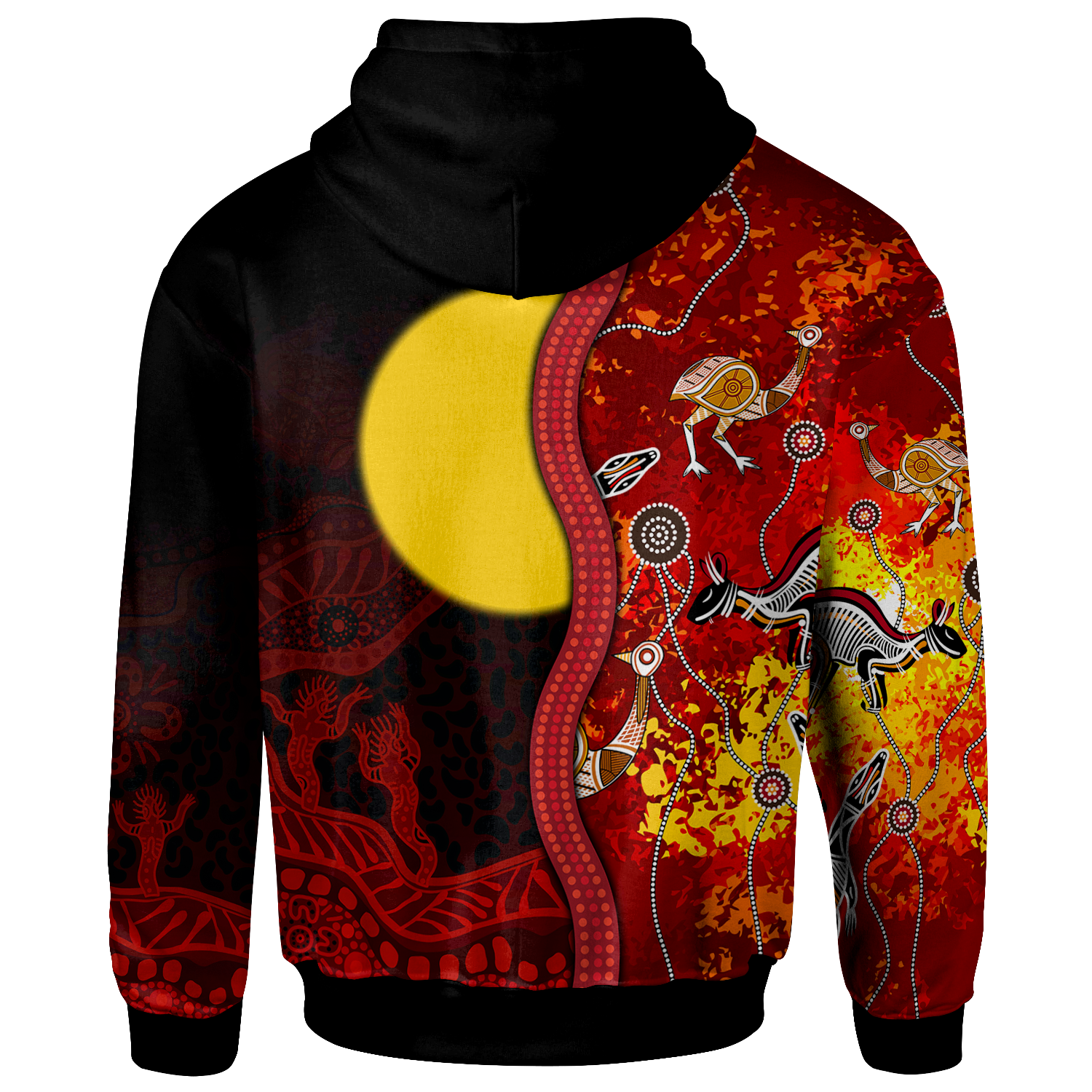 (Custom) Aboriginal Zip Hoodie - Red Indigenous Flag