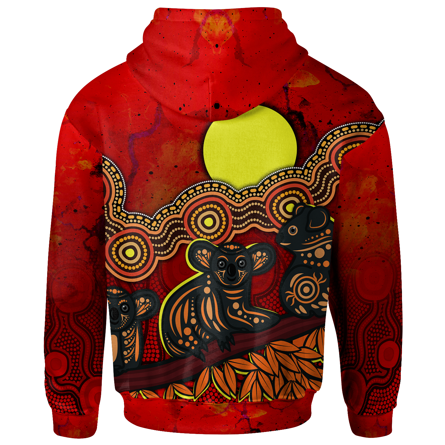 [Custom Text] Aboriginal Hoodie - Australian Indigenous Koala
