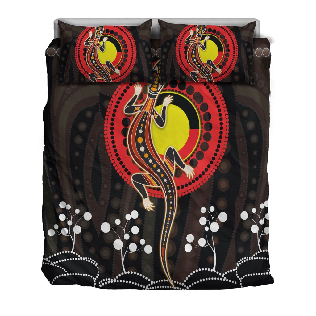 Aboriginal Bedding Set - Lizard and Aboriginal flag